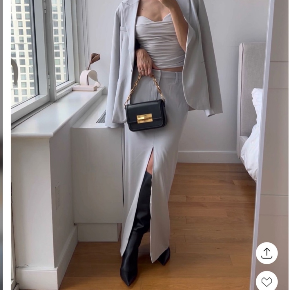Meshki Elegant Gray Daria suiting Midi/maxi Skirt